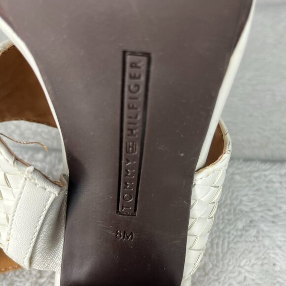 Tommy Hilfiger women's white ankle strap heels size 8 - Picture 5 of 7